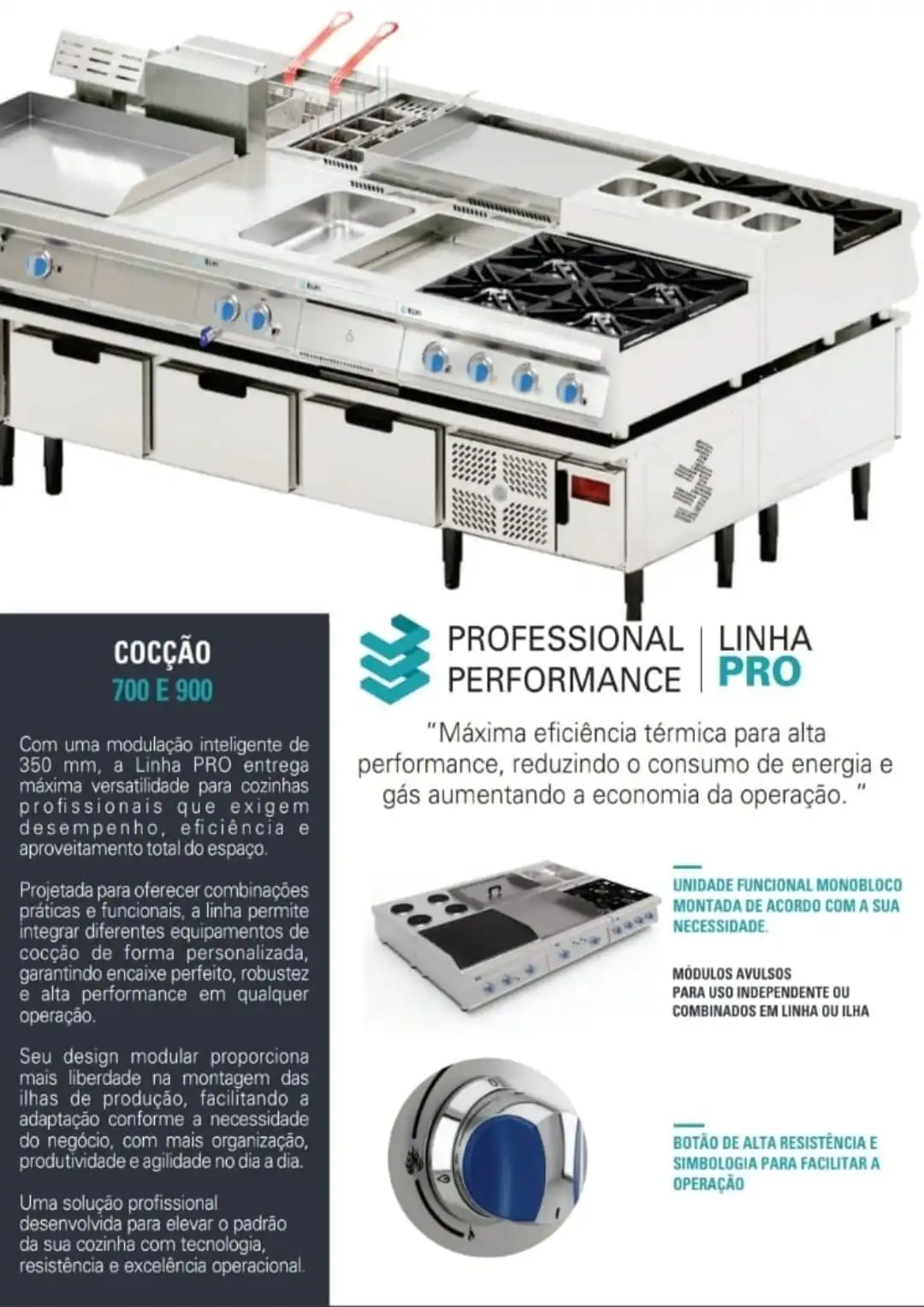 Cocção Elvi 700 e 900 profissional performance
